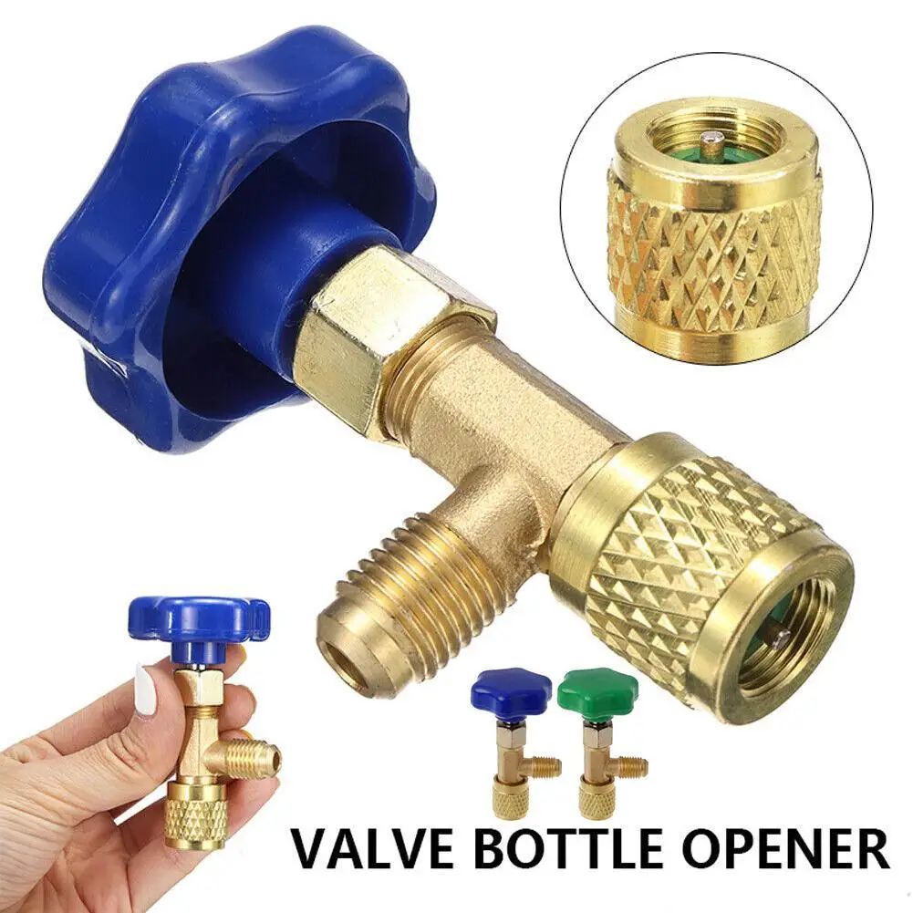 Refrigerant Can Opener 1pcs Low Pressure Dispensing Valve Bottle Opener For R22 R134a R410A Gas 1/4 SAE Auto AC Can Tap Valve Bottle Opener Accessories