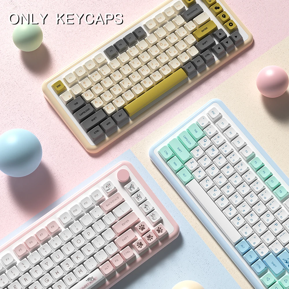 Teclas PBT de perfil XDA para teclado mecánico, teclas en español, coreano, francés, alemán, portugués, ruso y japonés, con diseño ISO
