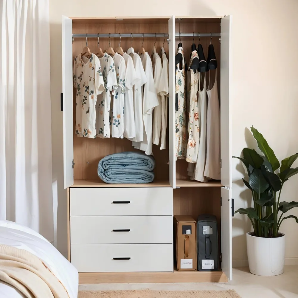 Armoire Wardrobe Closet, with Doors and Drawers, Bedroom Armories with a Big Storage Cabinet and Mirror Children's Wardrobes 2