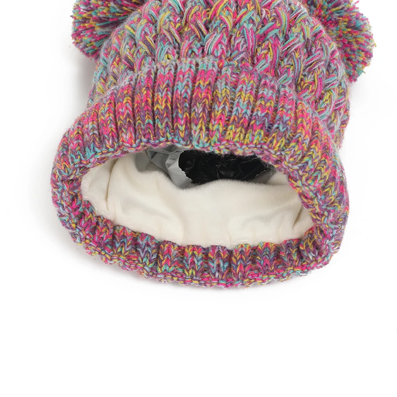 Imitation Cashmere Winter Baby Hat Gloves Scarf Set Fleece Warmer Scarves Thick Knitting Hats Boy Girl Cute Pompom Kids Beanie 6