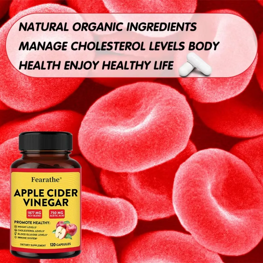 Fearathe Organic Apple Cider Vinegar, Detox, Weight Management, Ketogenic Diet, Suitable for Men and Women Vegetarian Immunity