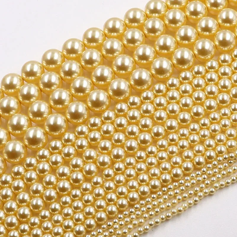 Elegant White & Pink Round Imitation Pearl Beads for DIY Jewelry – 15 Strand