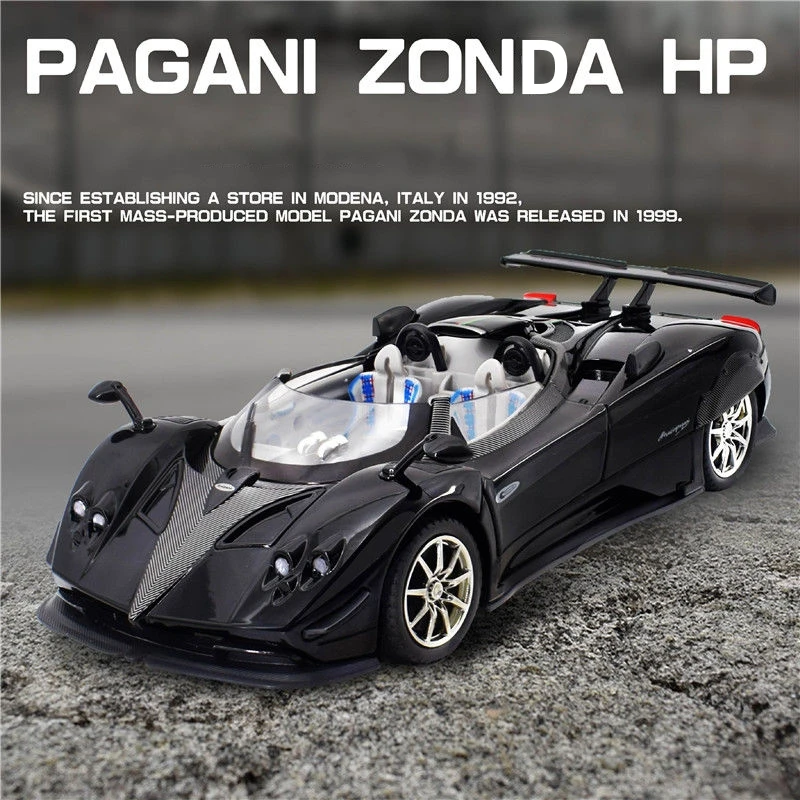 1:24 Pagani Zonda HP Barchetta Supercar Alloy Car Model Sound and Light Pull Back Children's Toy Collectibles Birthday gift 3