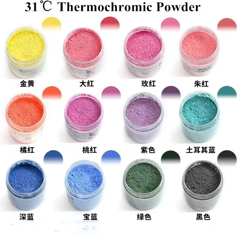 Nail Powder Nail Glitter Nail Pigment Nail Decoration Nail Decorations 12colors 31℃ Temperature Color Change Nail Powder Nail Glitter Powder Pigment Manicure Tips Decoration