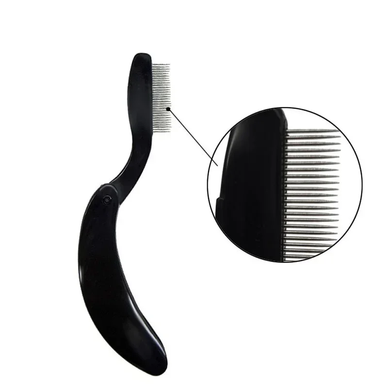 Eyelash Comb Eyebrow Brush Shaper Folding Stainless Steel Teeth Beauty Tool