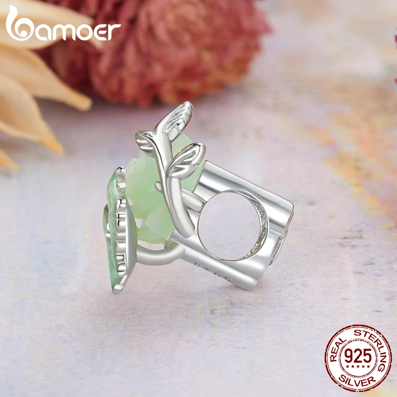 Bamoer 925 Sterling Silver Original Dragonfly Charm Light Green Butterfly Bead Spring Healing For Women Party Fine Jewelry Gift 5