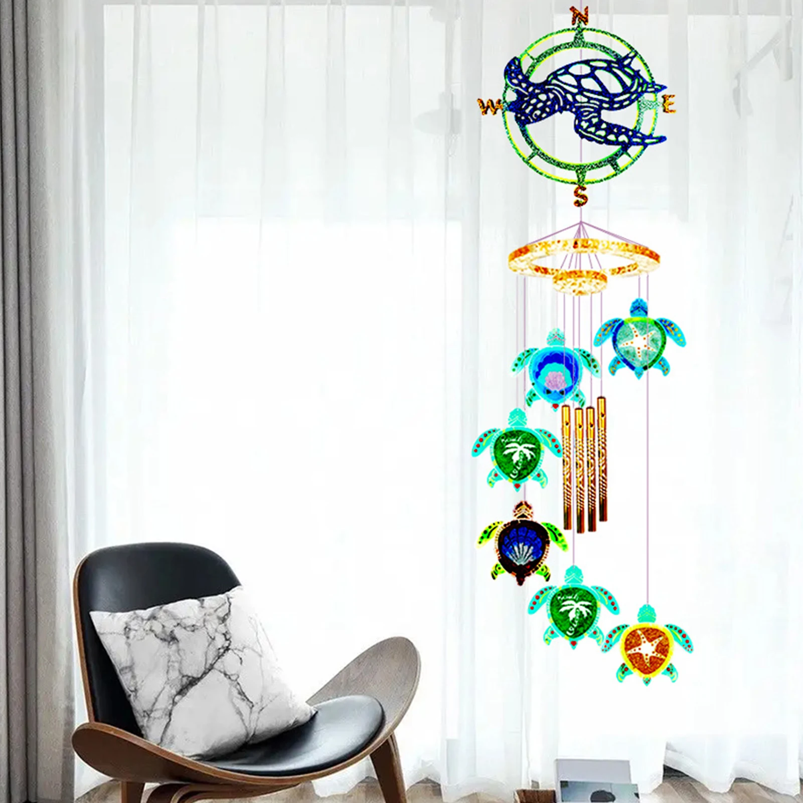 Turtle Wind Chimes Resin Molds Silicone Kit Sea Turtle Wind Spinner Epoxy Mold Epoxy Windchimes Casting Mold For DIY Bell outdoor wind chimes solar wind spinner