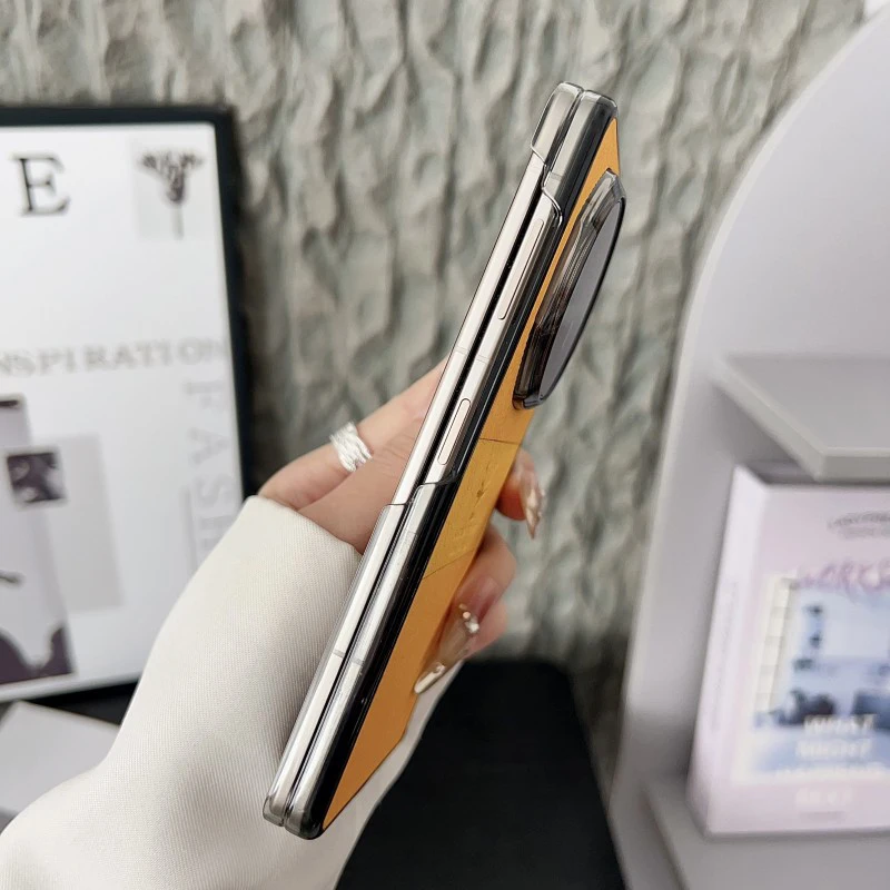 Luxury Magnetic Carbon Fiber Leather Case with Deer Design