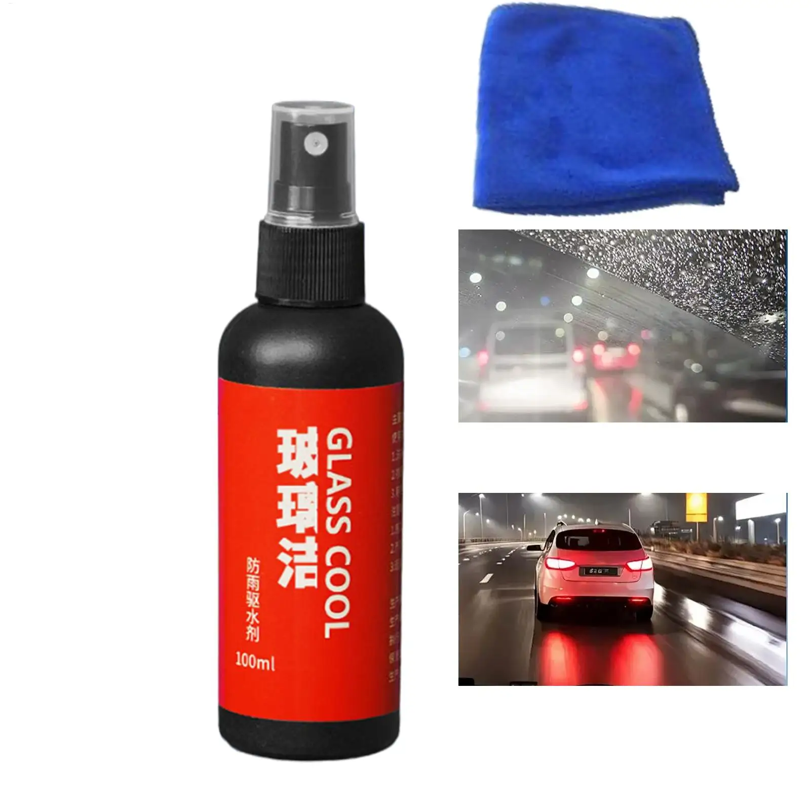Car Glass Anti-rain Water Spray Repellent Coating Waterproof Agent Oil Film Removing Auto Glass Film Agent 100ml