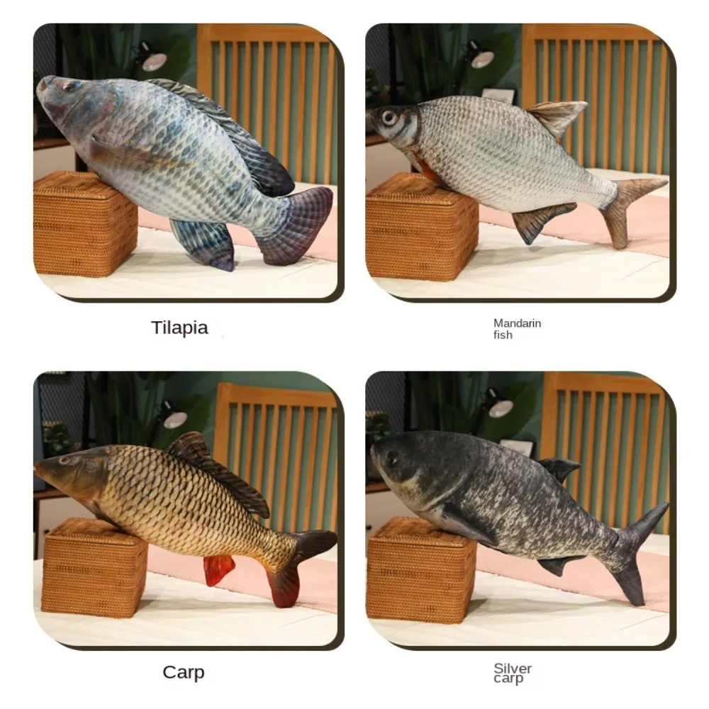 Gift 30/60cm Simulation Fish Sleep Cushion Plush Toys Stuffed Carp Plush Cat Fish Toy Kids 2