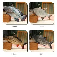 Gift 30/60cm Simulation Fish Sleep Cushion Plush Toys Stuffed Carp Plush Cat Fish Toy Kids 2