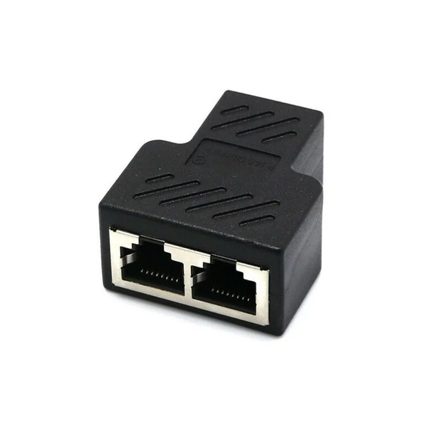 1 To 2 Ways LAN Ethernet Network Cable RJ45 Female Splitter Connector  Adapter - AliExpress