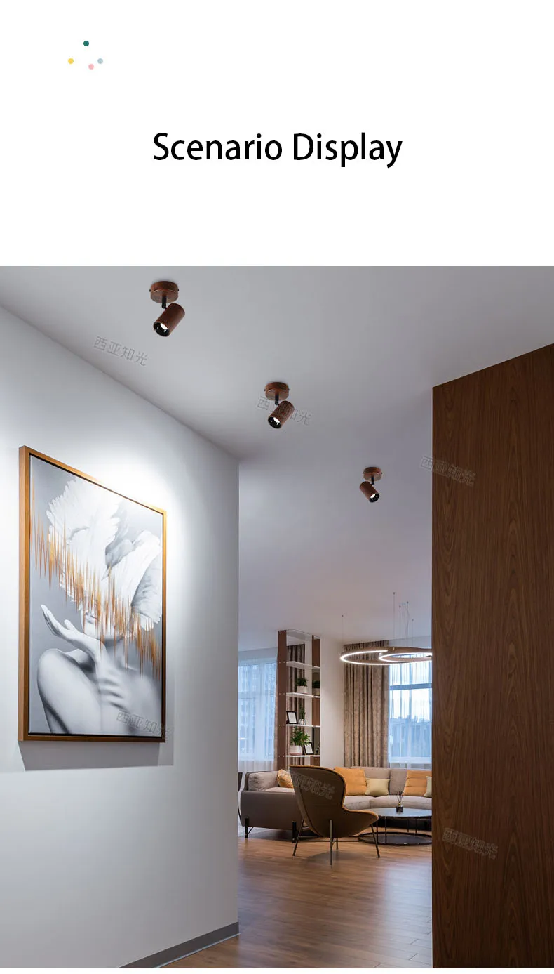Led Spotlights Minimalist Walnut Wood Grain Wall Lamp Ceiling Spot Light S70aa6046e4ff48288b1a5b836cd307baI