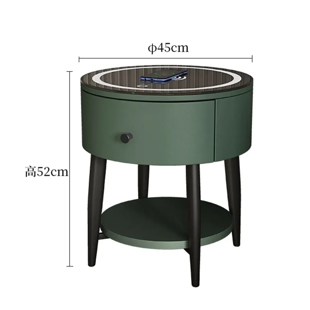 Smart Modern Nightstands Minimalist Multifunctional Drawers Design Nightstands Wireless Charger Sofa Nachttisch Decoration
