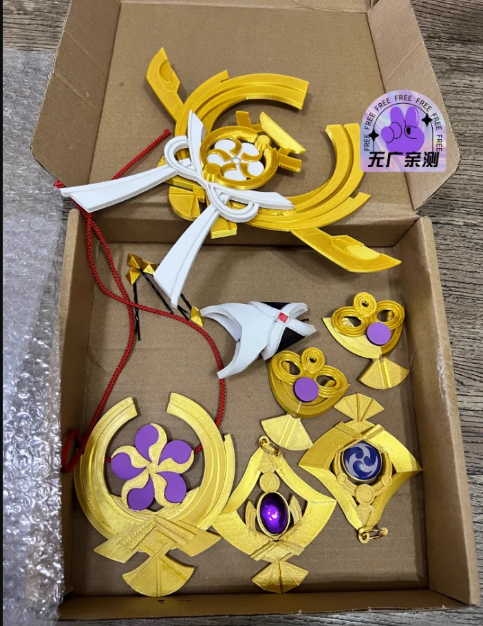 

One Set Yae Miko Headwear Anime Genshin Impact Cosplay Women Costume Accessories Cos Headwear Earrings Game Suit Halloween