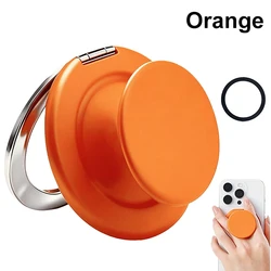 Magnetic Phone Grip and Kickstand with Finger Ring (Orange)