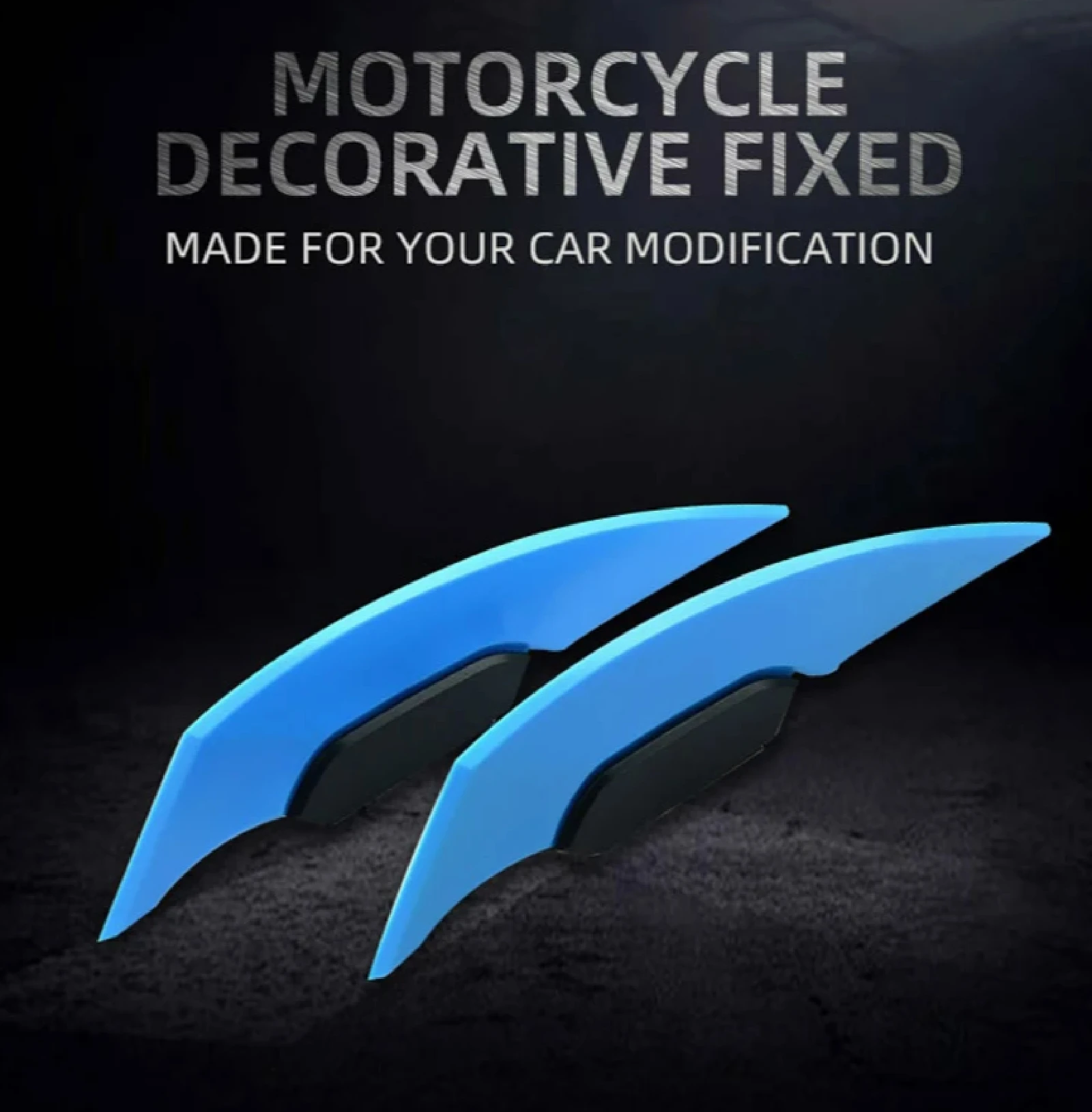 1 Pair Universal Motorcycle Winglet Aerodynamic Spoiler Dynamic Wing Decoration Sticker Motorbike Scooter Black motorcycle winglet