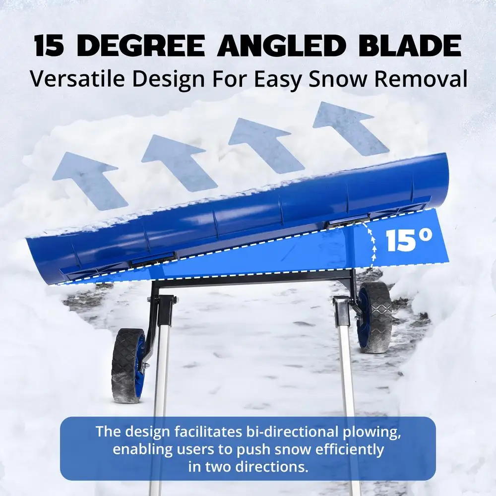 Wheeled Snow Pusher & Plow Shovel 4