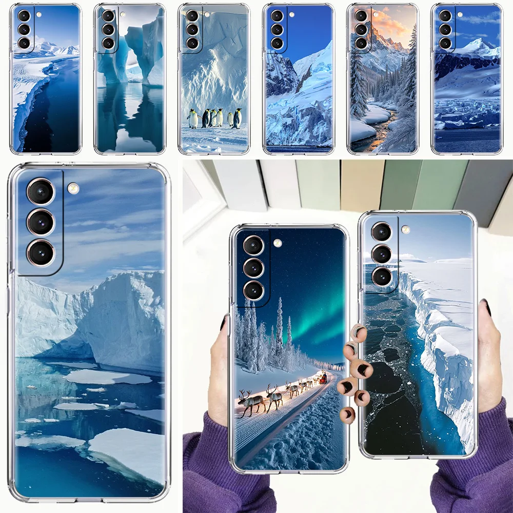 Arctic Snow Scenery Soft Clear Phone Case Cover