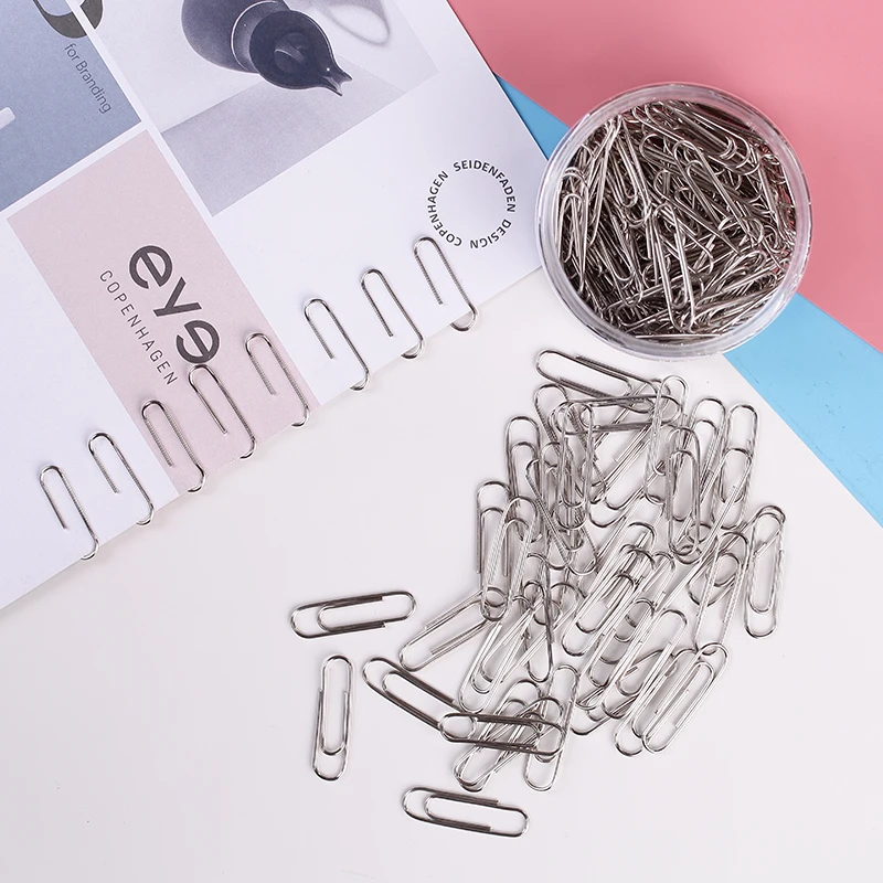 200pcs/box Paper Clips Durable and Rustproof Metal For Home School Office Document Organizing Supplies