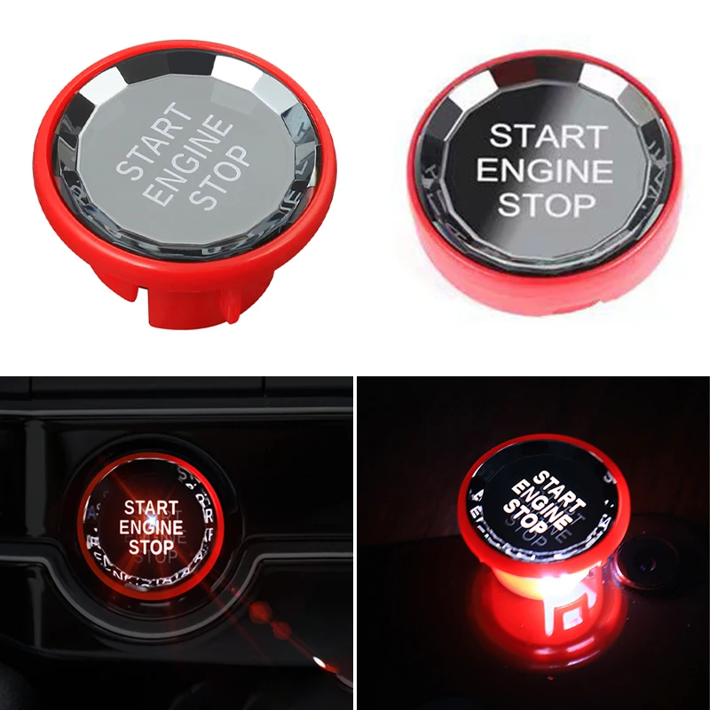 

Crystal Car Engine START STOP Switch Button Trim ABS Replacement For JAGUAR F-PACE XEL XFL XE XF 16-21 Auto interior Accessory