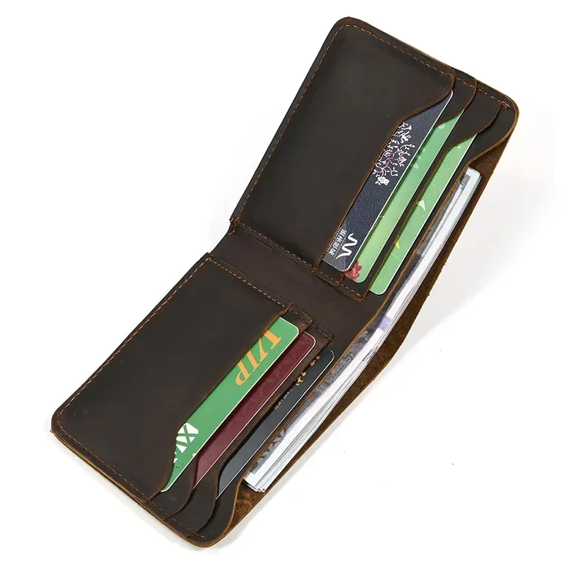 Leather Short Wallet Card Holder for Men