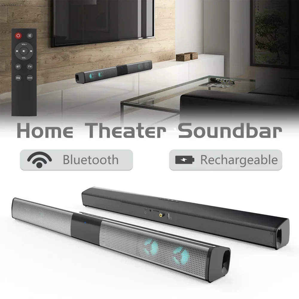 

BS-28E HIFI Wireless TV/PC Soundbar Outdoor Portable Bluetooth Speakers High Volume Home Theater With RGB Caixa De Som FM Radio