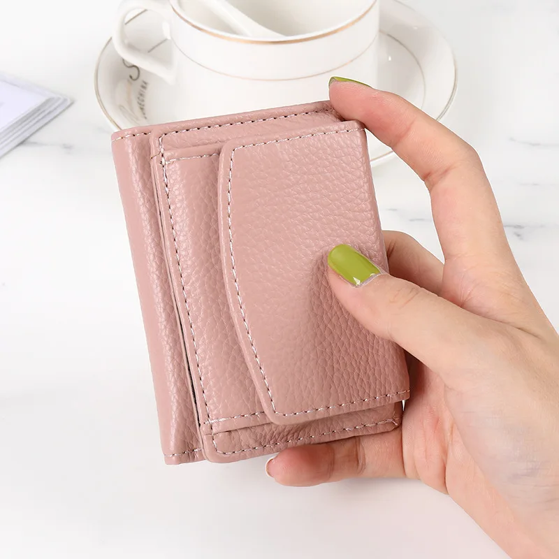 2022 New Women Wallet Rfid Blocking Small Trifold PU Leather Wallets Female Coin Pocket Purse Card Holder Luxury Brand Wallets