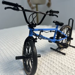 Miniature Alloy Bicycle with Parking Rack - Diecast Metal Mountain Bike Toy in Blue (Blue Foam Box)