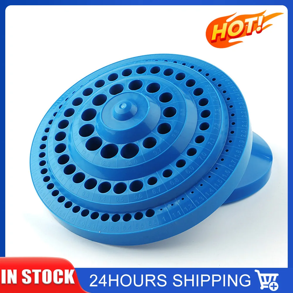 Round Shape Plastic Drill Bit Storage Case Drill Bits Empty Storage Box Stand Blue Hole Bore Organizer Manicure Accessories tool storage box parts storage box plastic tool box storage organizer box