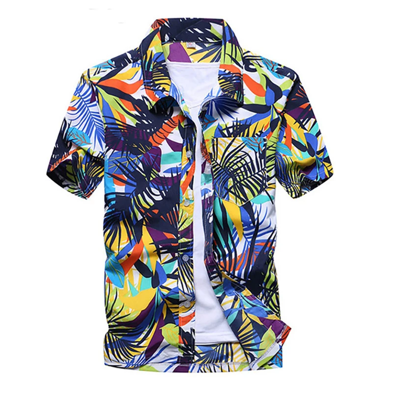 Mens Summer Beach Hawaiian Shirt 2023 Brand Short Sleeve Plus Size Floral Shirts Men Casual Holiday Vacation Clothing Camisas