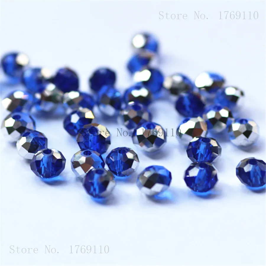 Olive Green Faceted Crystal Glass Rondelle Beads - 50pcs