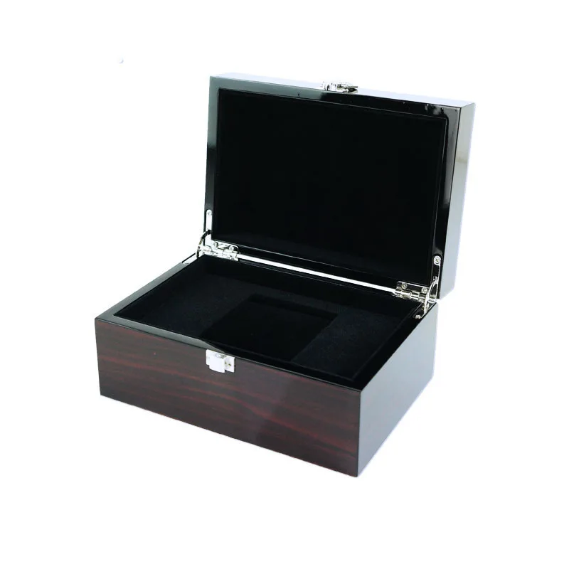 Black Glossy Paint Boutique Packaging Gift Box Watch Box Large Single and Double High Gloss Painted Wooden Gift