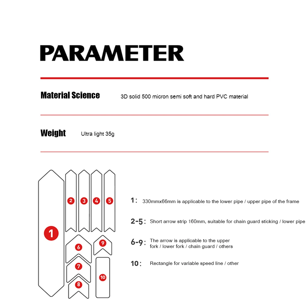 Removeable Bike Frame Sticker Protector Scratch-Resistant Waterproof Road Bicycle Paster Guard Cover Front Fork Protective Flim