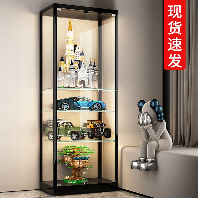 Vitrine de figurine à la main avec lumière, armoire en verre  anti-poussière, modèle de jouet domestique, présentoir - AliExpress