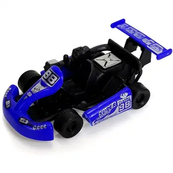 Auto giocattolo a quattro ruote con meccanismo a retrocarica, modello colorato da corsa, mini kart da corsa a cartoni animati per bambini.