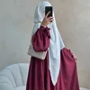 Middle East Muslim Women Hijab Turban Layer Niqab Khimar Islamic Overhead Prayer Hijabs Nikab Burqa Arabic Long Scarf Headscarf