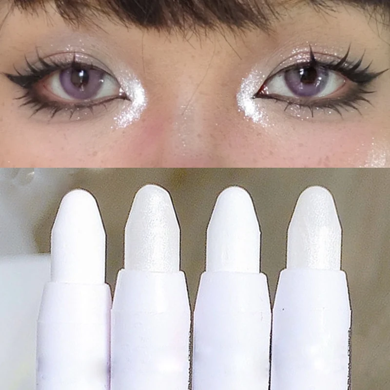 Shimmering Highlight Stick Undereye Brightener Pencil Glitter White Eyeshadow Pencil for Bright Eyes Smudge-Proof Eye Makeup