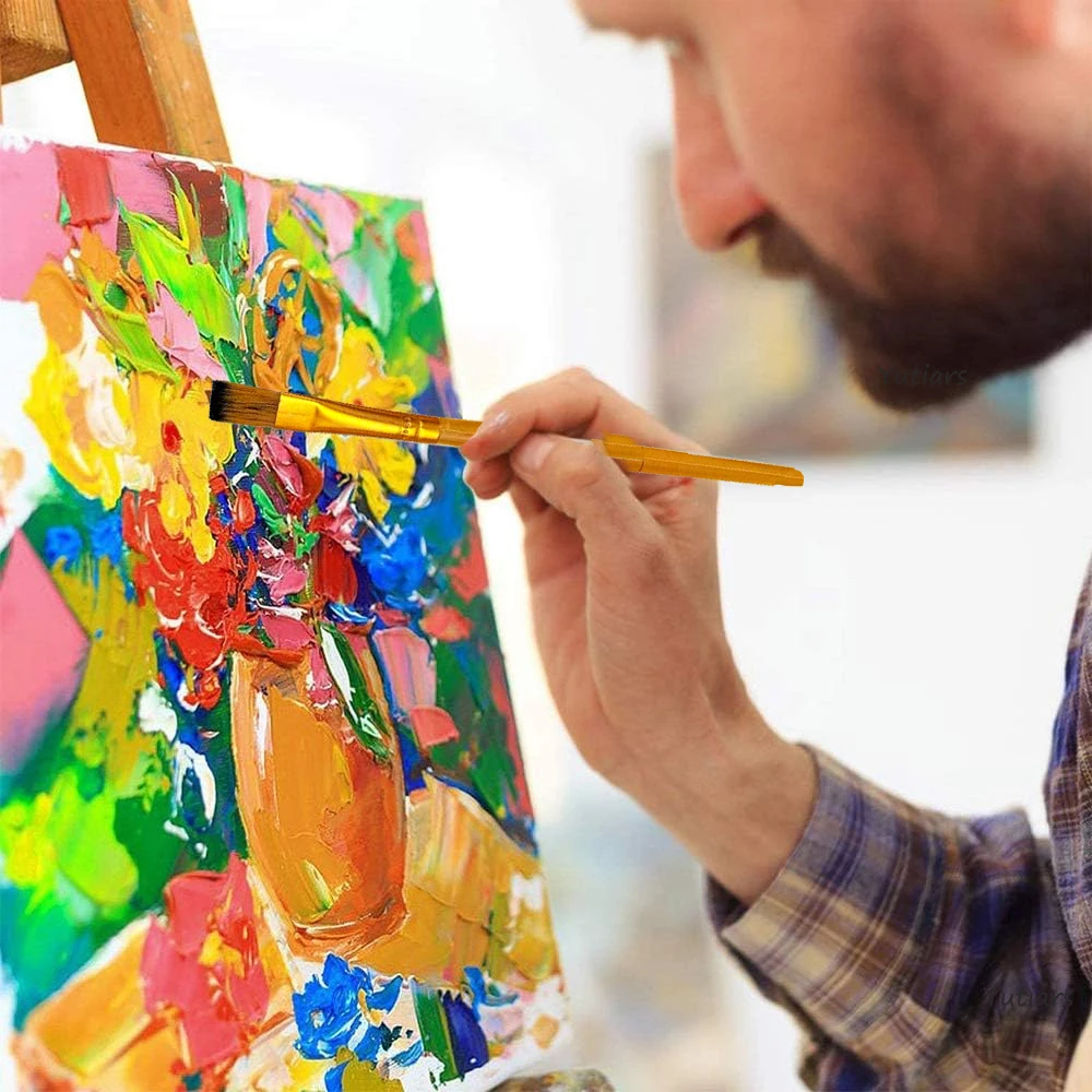 6개입 아티스트 페인트 브러쉬 세트 아크릴, 유화, 수채화, 아크릴 페인팅, 바디, 얼굴, 돌, 캔버스용