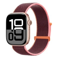 Nylon Loop Strap Bracelet for Smartwatch - Vibrant and Durable Design (67 Plum colored)