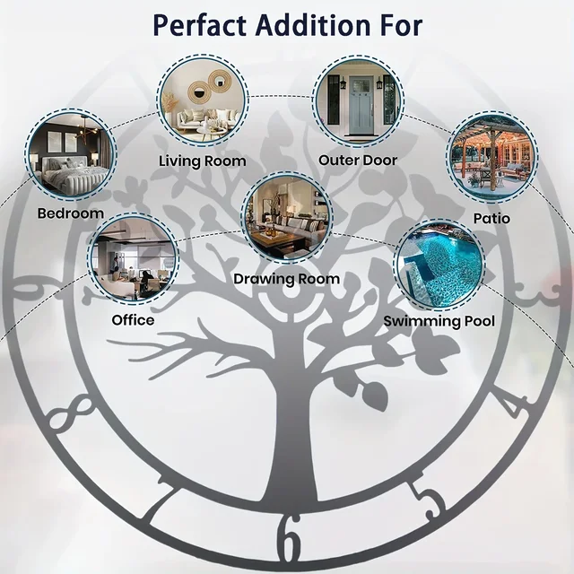 relógio de parede decorativo de metal