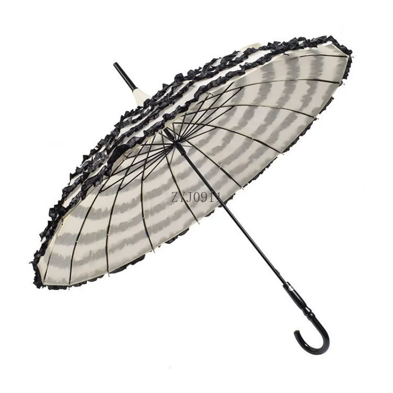 *16-Bone Princess Pagoda Cake Umbrella Festive Red Bride Umbrella Long Handle