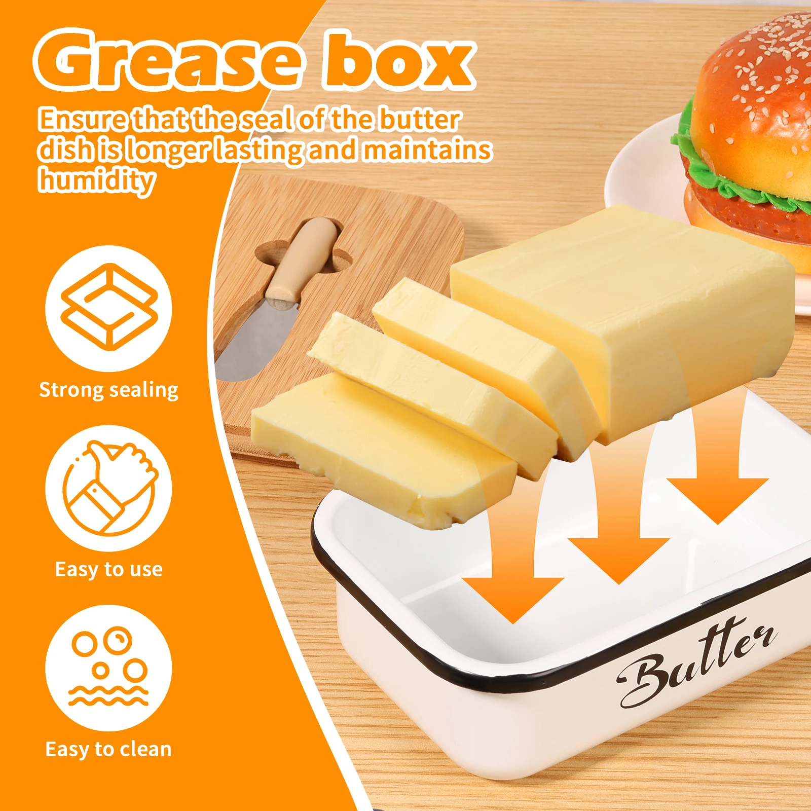 Butter Dish With Cover Metal Butter Fresh-keeping Box With Cutter Slicer Reusable Container Kitchen Cheese Storage Box