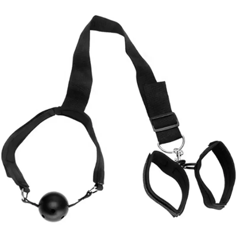 Backhand back gag ball female slave tempering props SM bondage handcuffs flirting role-playing erotic sex toys sex handcuffs sex toys