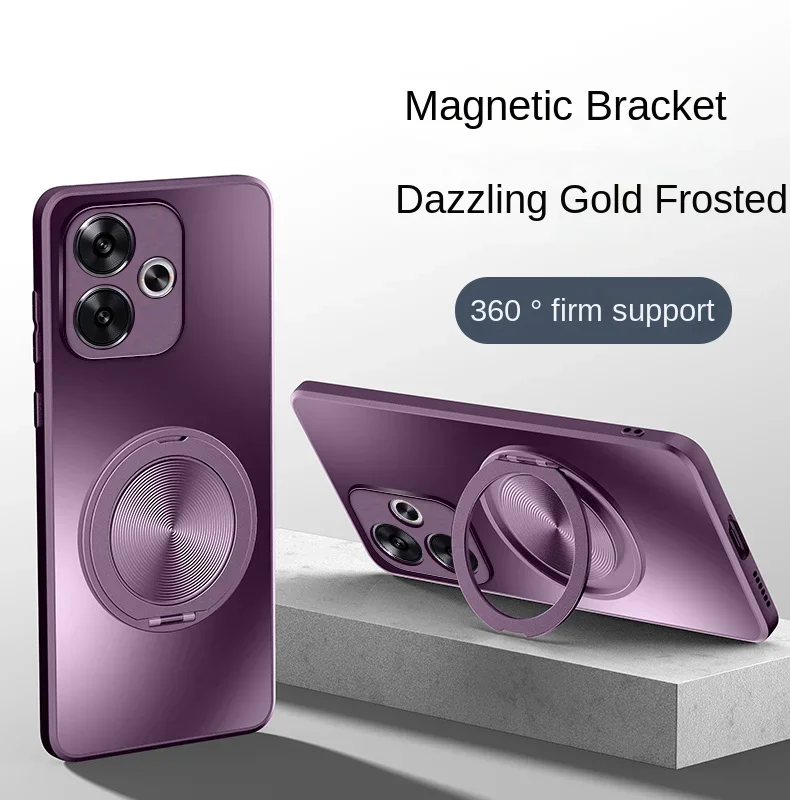 Magnetic Holder 360° Rotating Ring Stand Matte Hard Shell Shockproof Case & Protective Back Cover