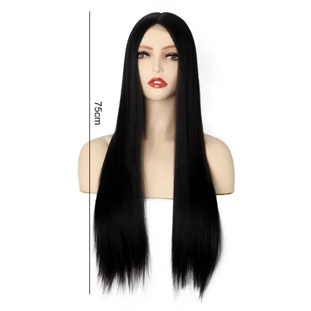 Hair Wig High Temperature Silk Feminine Fluffy Natural Looking Soft Touch Hair Styling Cosmetics Tool Women Black Long Straight