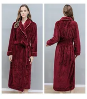 Warm Winter New Bathrobe Fleece Sleepwear Women Men Thicken Robe Kimono Dressing Gown Men Shower Robes Loose Home Clothes 5