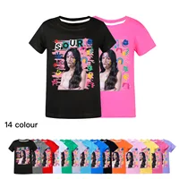New Summer Girls Boys O-Olivia Cool R-Rodrigo Singer T-shirt Fashion Short Sleeve Clothing Children Cartoon Tee Cotton For Kids 1