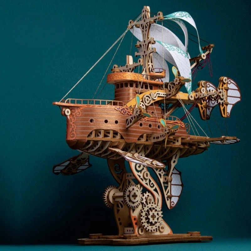 puzzle-3d-en-bois-steampunk-pour-enfant-bricolage-crique-spacvier-modele-de-construction-nuit-analyste-d'assemblage-jouets-cadeau-pour-fille