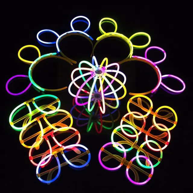 10pcs Colorful Party Glow Stick Neon Light Glow Bracelet the Necklace in Stick Dark Halloween Wedding Fluorescence Concert V5O4 3